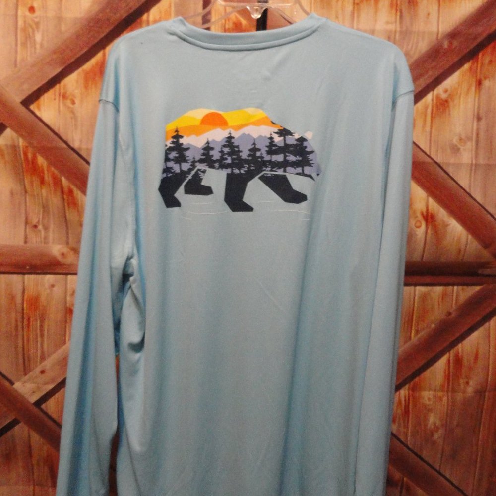 Colman long sleeve UPF 50 Protection Quick Dry Bear Sunset back~Has SNAG…
